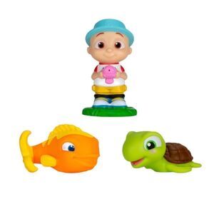 Cocomelon Bath Squirters JJ, Sea Turtle, and Fish Figures New